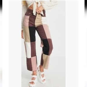 Signature8 Patchwork Multicolor Straight Pants Size Medium